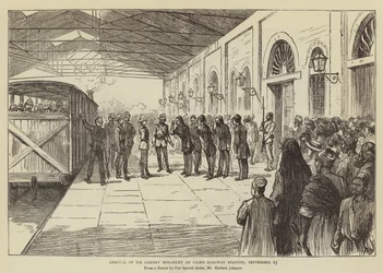 Ankunft von Sir Garnet Wolseley am Bahnhof von Kairo, 15. September